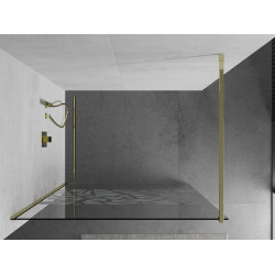 Mexen Kioto Walk In 110 x 200 cm, transparent/alb  modelata 8 mm,  auriu  - 800-110-101-50-85