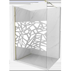 Mexen Kioto Walk In 110 x 200 cm, transparent/alb  modelata 8 mm,  auriu  - 800-110-101-50-85