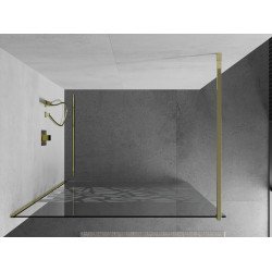 Mexen Kioto Walk In 130 x 200 cm, transparent/alb  modelata 8 mm,  auriu  - 800-130-101-50-85