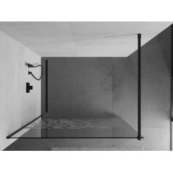Mexen Kioto Walk In 90 x 200 cm, transparent/alb  modelata 8 mm,  negru  - 800-090-101-70-85