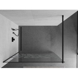 Mexen Kioto Walk In 90 x 200 cm, transparent/alb  modelata 8 mm,  negru  - 800-090-101-70-85