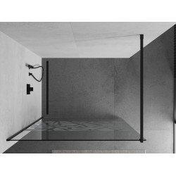 Mexen Kioto Walk In 100 x 200 cm, transparent/alb  modelata 8 mm,  negru  - 800-100-101-70-85