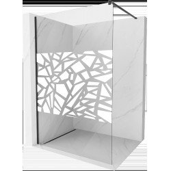 Mexen Kioto Walk In 110 x 200 cm, transparent/alb  modelata 8 mm,  negru  - 800-110-101-70-85