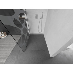 Mexen Kioto Walk In 90 x 200 cm, transparent/alb  modelata 8 mm, chrom - 800-090-101-01-97