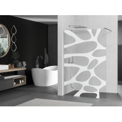 Mexen Kioto Walk In 100 x 200 cm, transparent/alb  modelata 8 mm, chrom - 800-100-101-01-97 Walk-In 467680 Mexen