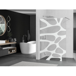 Mexen Kioto Walk In 110 x 200 cm, transparent/alb  modelata 8 mm, chrom - 800-110-101-01-97