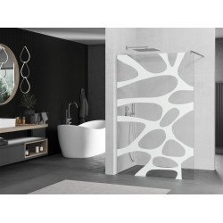 Mexen Kioto Walk In 110 x 200 cm, transparent/alb  modelata 8 mm, chrom - 800-110-101-01-97