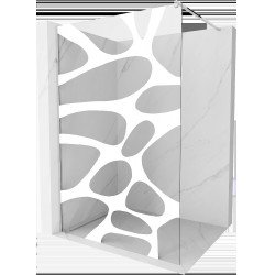 Mexen Kioto Walk In 110 x 200 cm, transparent/alb  modelata 8 mm, chrom - 800-110-101-01-97