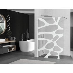 Mexen Kioto Walk In 120 x 200 cm, transparent/alb  modelata 8 mm, chrom - 800-120-101-01-97