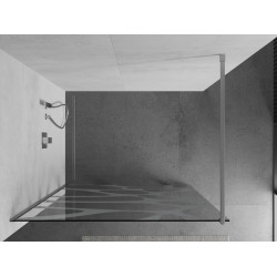 Mexen Kioto Walk In 130 x 200 cm, transparent/alb  modelata 8 mm, chrom - 800-130-101-01-97