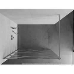 Mexen Kioto Walk In 140 x 200 cm, transparent/alb  modelata 8 mm, chrom - 800-140-101-01-97