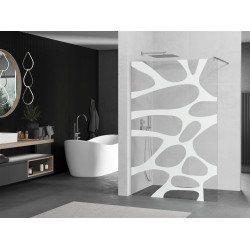 Mexen Kioto Walk In 140 x 200 cm, transparent/alb  modelata 8 mm, chrom - 800-140-101-01-97 Walk-In 467680 Mexen