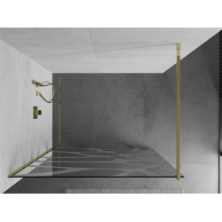 Mexen Kioto Walk In 70 x 200 cm, transparent/alb  modelata 8 mm,  auriu  - 800-070-101-50-97