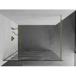 Mexen Kioto Walk In 80 x 200 cm, transparent/alb  modelata 8 mm,  auriu  - 800-080-101-50-97