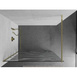 Mexen Kioto Walk In 80 x 200 cm, transparent/alb  modelata 8 mm,  auriu  - 800-080-101-50-97