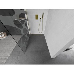 Mexen Kioto Walk In 80 x 200 cm, transparent/alb  modelata 8 mm,  auriu  - 800-080-101-50-97