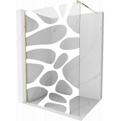 Mexen Kioto Walk In 90 x 200 cm, transparent/alb  modelata 8 mm,  auriu  - 800-090-101-50-97 Walk-In 467680 Mexen