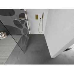 Mexen Kioto Walk In 90 x 200 cm, transparent/alb  modelata 8 mm,  auriu  - 800-090-101-50-97