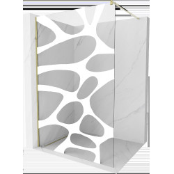 Mexen Kioto Walk In 110 x 200 cm, transparent/alb  modelata 8 mm,  auriu  - 800-110-101-50-97
