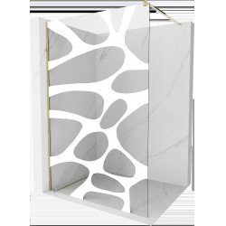 Mexen Kioto Walk In 110 x 200 cm, transparent/alb  modelata 8 mm,  auriu  - 800-110-101-50-97