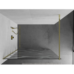 Mexen Kioto Walk In 130 x 200 cm, transparent/alb  modelata 8 mm,  auriu  - 800-130-101-50-97