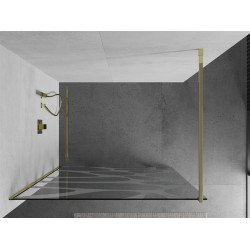 Mexen Kioto Walk In 130 x 200 cm, transparent/alb  modelata 8 mm,  auriu  - 800-130-101-50-97