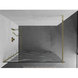 Mexen Kioto Walk In 140 x 200 cm, transparent/alb  modelata 8 mm,  auriu  - 800-140-101-50-97