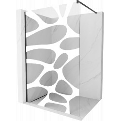 Mexen Kioto Walk In 80 x 200 cm, transparent/alb  modelata 8 mm,  negru  - 800-080-101-70-97 Walk-In 467680 Mexen
