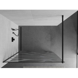 Mexen Kioto Walk In 80 x 200 cm, transparent/alb  modelata 8 mm,  negru  - 800-080-101-70-97