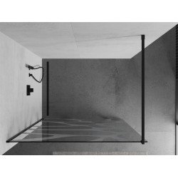 Mexen Kioto Walk In 80 x 200 cm, transparent/alb  modelata 8 mm,  negru  - 800-080-101-70-97