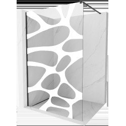 Mexen Kioto Walk In 110 x 200 cm, transparent/alb  modelata 8 mm,  negru  - 800-110-101-70-97