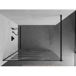 Mexen Kioto Walk In 110 x 200 cm, transparent/alb  modelata 8 mm,  negru  - 800-110-101-70-97