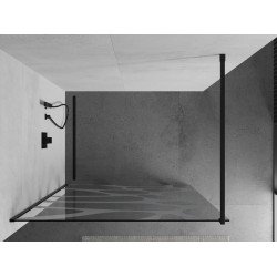 Mexen Kioto Walk In 140 x 200 cm, transparent/alb  modelata 8 mm,  negru  - 800-140-101-70-97