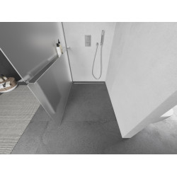 Mexen Kioto+ Walk In  cu port prosop 90 x 200 cm,  satin 8 mm, chrom - 800-090-121-01-30