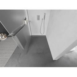 Mexen Kioto+ Walk In  cu port prosop 110 x 200 cm,  satin 8 mm, chrom - 800-110-121-01-30
