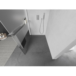 Mexen Kioto+ Walk In  cu port prosop 100 x 200 cm, transparent/satin 8 mm, chrom - 800-100-121-01-35