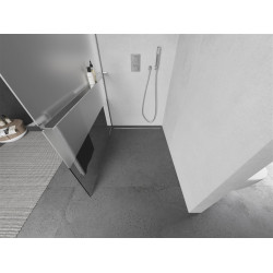 Mexen Kioto+ Walk In  cu port prosop 110 x 200 cm, transparent/satin 8 mm, chrom - 800-110-121-01-35