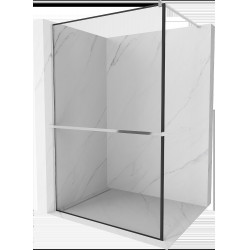 Mexen Kioto+ Walk In  cu port prosop 120 x 200 cm, transparent/ negru   modelata 8 mm, chrom - 800-120-121-01-70