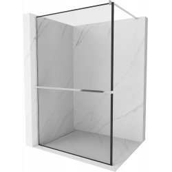 Mexen Kioto+ Walk In  cu port prosop 120 x 200 cm, transparent/ negru   modelata 8 mm, chrom - 800-120-121-01-70 Walk-In 467680 Mexen