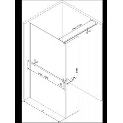Mexen Kioto+ Walk In  cu port prosop 130 x 200 cm, transparent/ negru   modelata 8 mm, chrom - 800-130-121-01-70