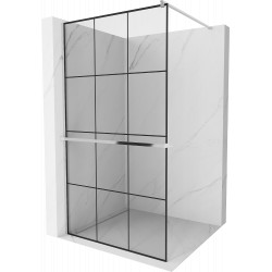 Mexen Kioto+ Walk In  cu port prosop 100 x 200 cm, transparent/ negru   modelata 8 mm, chrom - 800-100-121-01-77 Walk-In 467680 Mexen