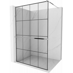 Mexen Kioto+ Walk In  cu port prosop 140 x 200 cm, transparent/ negru   modelata 8 mm, chrom - 800-140-121-01-77 Walk-In 467680 Mexen