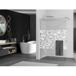 Mexen Kioto+ Walk In  cu port prosop 100 x 200 cm, transparent/alb  modelata 8 mm, chrom - 800-100-121-01-85