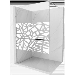 Mexen Kioto+ Walk In  cu port prosop 100 x 200 cm, transparent/alb  modelata 8 mm, chrom - 800-100-121-01-85