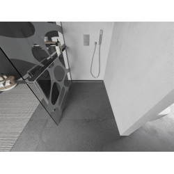 Mexen Kioto+ Walk In  cu port prosop 110 x 200 cm, bia?y  modelata 8 mm, chrom - 800-110-121-01-97