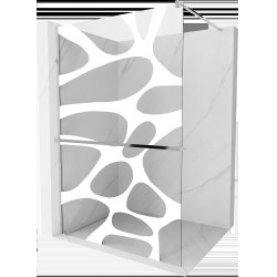 Mexen Kioto+ Walk In  cu port prosop 110 x 200 cm, bia?y  modelata 8 mm, chrom - 800-110-121-01-97