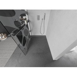 Mexen Kioto+ Walk In  cu port prosop 140 x 200 cm, bia?y  modelata 8 mm, chrom - 800-140-121-01-97