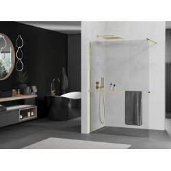 Mexen Kioto+ Walk In  cu port prosop 100 x 200 cm, transparent 8 mm,  auriu  - 800-100-121-50-00