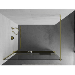 Mexen Kioto+ Walk In  cu port prosop 100 x 200 cm, transparent 8 mm,  auriu  - 800-100-121-50-00