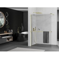 Mexen Kioto+ Walk In  cu port prosop 130 x 200 cm, transparent 8 mm,  auriu  - 800-130-121-50-00 Walk-In 467680 Mexen